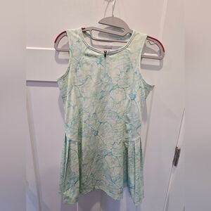 BCG Club Sports Girls Athletic Dress Size L 12/14 Sleeveless Mint Marble Print